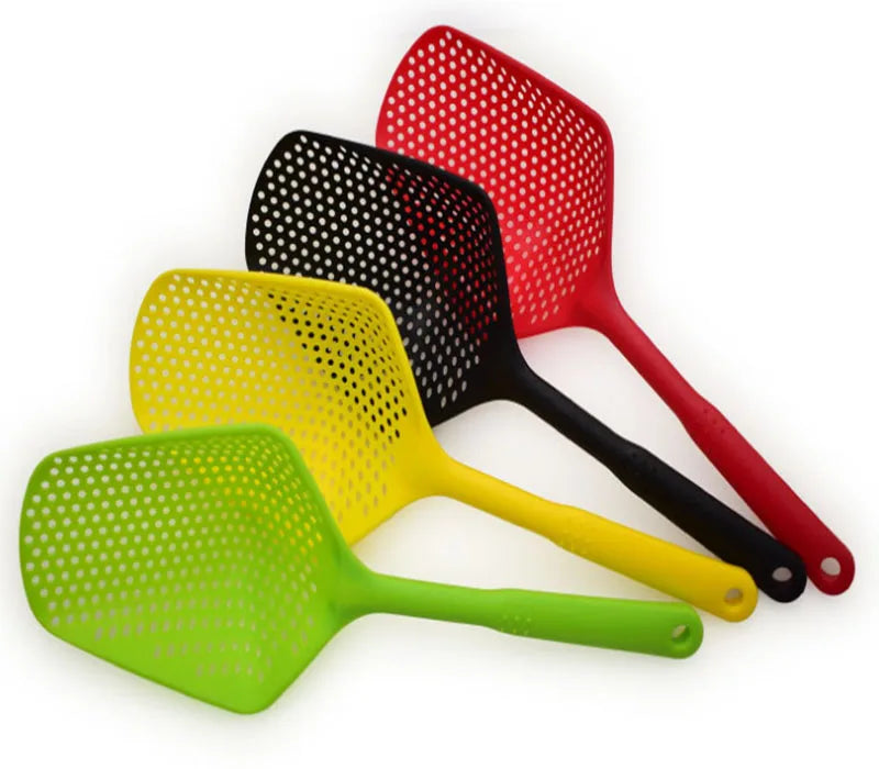 Nylon Kitchenware Set with Non-Stick Pan French Fries Colander Strainer Leak-Proof Ice Shovel Plastic Handle for Home Use