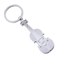 Popular Metal Decorable Violin Music Instrument Keychain Premium Metal Gifts Customized Blank Logo Guitar Shape Metal Key Chain