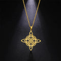 Celtic Knot Necklace Triquetra Magic Witch Knot Amulet Good Luck Irish Stainless Steel Jewelry Wiccan Witchcraft Choker