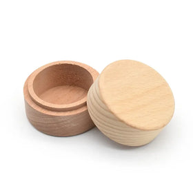 Personalized Blank Round Shape Wooden Jewelry Packaging Box Portable Mini Wedding Ring Box