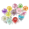5pcs 27x20mm Hot Sale Jewelry Crystal Glass Real Mix Colors Dried Flower Ball Necklace Pendant; Necklaces for WomenGirl Gifts