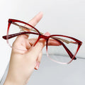 7529 Fashion Spring Leg Square Eyeglasses Anti Blue Light Radiation Computer Eye Glasses Red Optical Metal Glass Frame