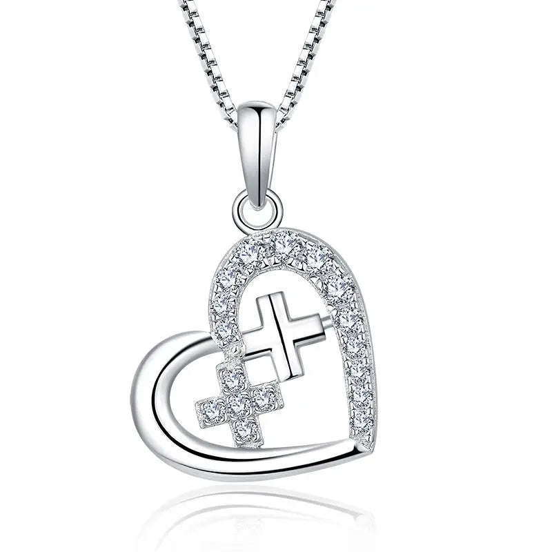 New Design Gem 925 Sterling Silver Jewellery Charms Cross Religion Necklace Pendants Zircon for Women 2024