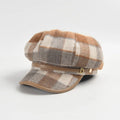 Women Plaid Newsboy  Cap Beret Hat Women New Autumn Winter British Style Checked Newsboy Hats for Women