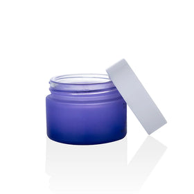 White Glass Cosmetic Packaging with Silver Aluminum Lid 30g 50g 100g Glass Jar Packaging Blue Colored Glass Jars with Lids