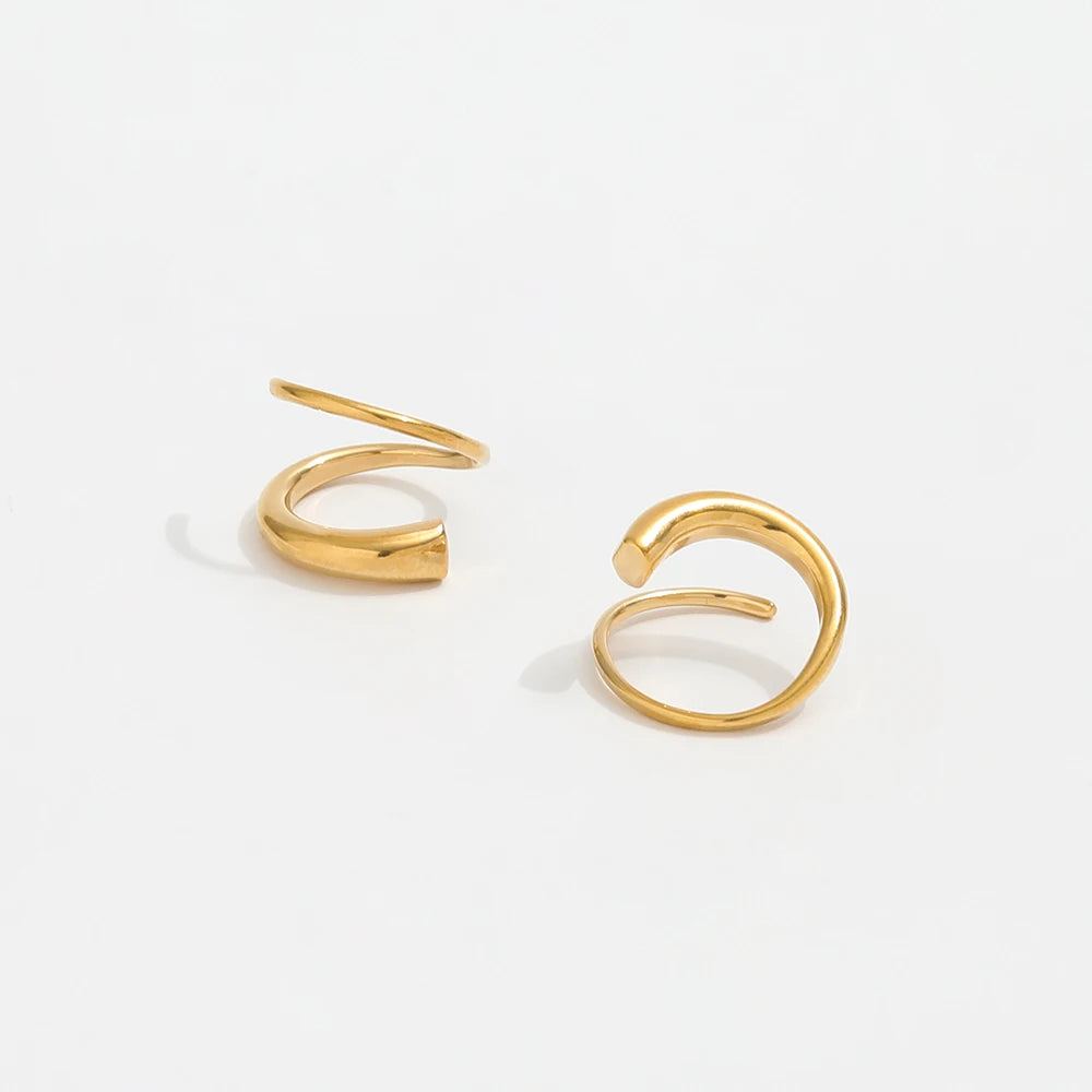 JOOLIM Jewelry PVD 18K Gold Plated Spiral Gradient Linellae Earring Stainless Steel Jewelry Trendy Jewelry