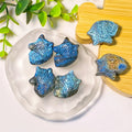Wholesale Natural Healing Stone Crystal Labradorite Wolf Small Handmade Colorful Figurine Carvings for Room Decoration and Gifts