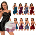 New Women's Summer Ice Ribbon Chest Cushion Sling Pajamas Sexy Home Clothes