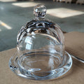 Glass Candlestick With Lid Round Decoration Tabletop Glass Candle Holders Jar