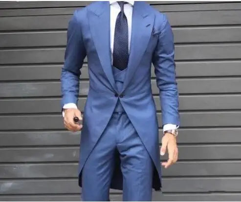 New Customized Classic Long Tail Men Suit Tuxedo Groom Wedding Blazzer for Men 2 Pieces (jacket + Vest + Pants) Customized Class
