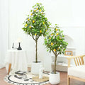 120 cm Plastic Artificial Lemon Tree with Fruits Indoor Garden Decor Elegant Indoor Plant