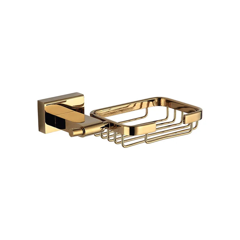 Luxury Hotel Household Wall Mounted Gold Brass Soap Dish Bathroom Accessories