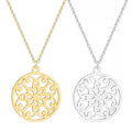 Fashion Non Tarnish Silver 18K Gold Plated Stainless Steel Baroque Flower Pendant Necklace Jewelry for Women