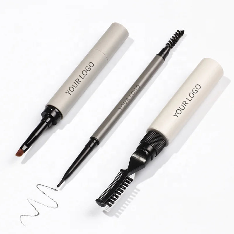 Vegan Herbal Eye Brow Kit Balm Gel Wax Brush Pencil Pomade Styling Set for Private Label Brow Lift 2022