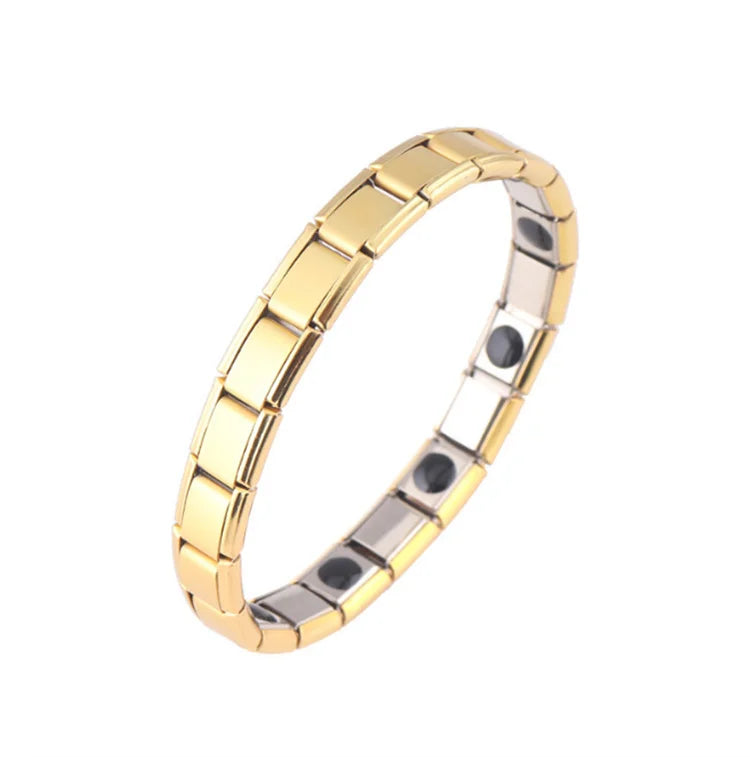 316L High-Polished Stainless Steel 9MM Italian Charm Bracelet Classic 18pcs Links Basic Fashion Charm Bracelets