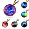 Hot Sale Cheap Holographic Glass Pendant Necklace  Aurora Polaris Initial Pendant Necklace for Sweater