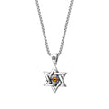 Hexangular Star of David Necklace Gold Jewelry Stainless Steel Eye Necklace Pendant for Men