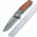 Diy Fixed Blade Knife Stainless Steel Folding Blade Knife Wooden Handle for Outdoor Camping Hunting Leather OEM Customizable