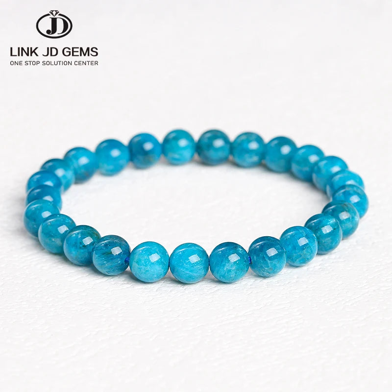JD Handmade Jewelry Strand Charm Bracelet Yoga Healing Energy Bracelet 3A Natural Apatite Bracelet for Jewelry Gift
