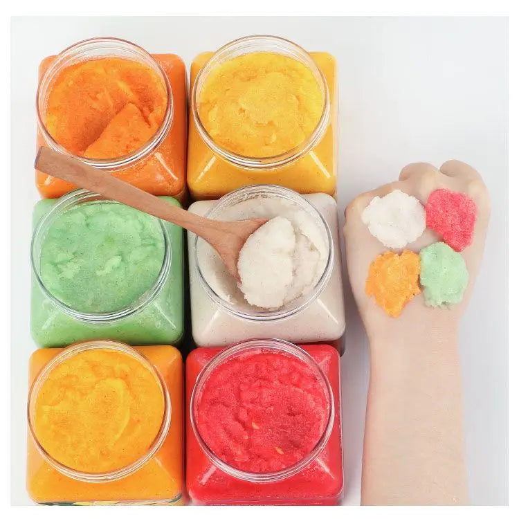 Oem Skin Care Herbal Turmeric Coconut Organic Face Scrub Private Label Vegan Fruit Sea Salt Body Scrub