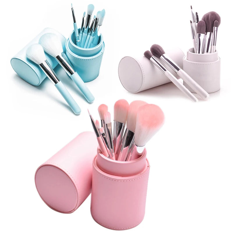FX-T273 Professional Makeup Brushes Set Private Label Lips Face Eye Brushes PU Leather Bucket Kit Concealer Lip Brushes
