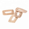 DIY Creative Jewelry Earrings Making Raw Material Rattan Rectangular Hollow Unfinished Rattan Earrings Accessories
