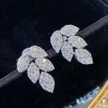 CAOSHI New Jewelry Silver Plated Micro Pave Zircon Crystal Leaf Drop Earings Women Wedding Designer Earrings