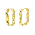 Wholesale Zircon U Shaped Earrings 925 Sterling Silver Fashion CZ Hoop Woman Earrings 18k Gold Plated Jewellery Women