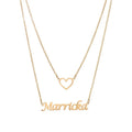 Custom Name Stainless Steel Link Chain Necklace with Letter Pendant Trendy Women's Jewelry for Anniversary Party Gift