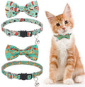 OEM Custom Pattern Nylon Pet Dog Cat Collar With Bow Tie Personalized No Pull Pet Collar for Puppy Kitty With Cat Shape Buckle