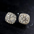 New Hot Fashion 925 Sterling Silver Crystal Square Earrings for Women Girls Gift Fashion Statement Jewelry