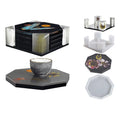 Diy Glue Drop Resin Plaster Mirror Square Storage Box Eight-Sided Coasters Combined Silicone Mold-Cake Tools