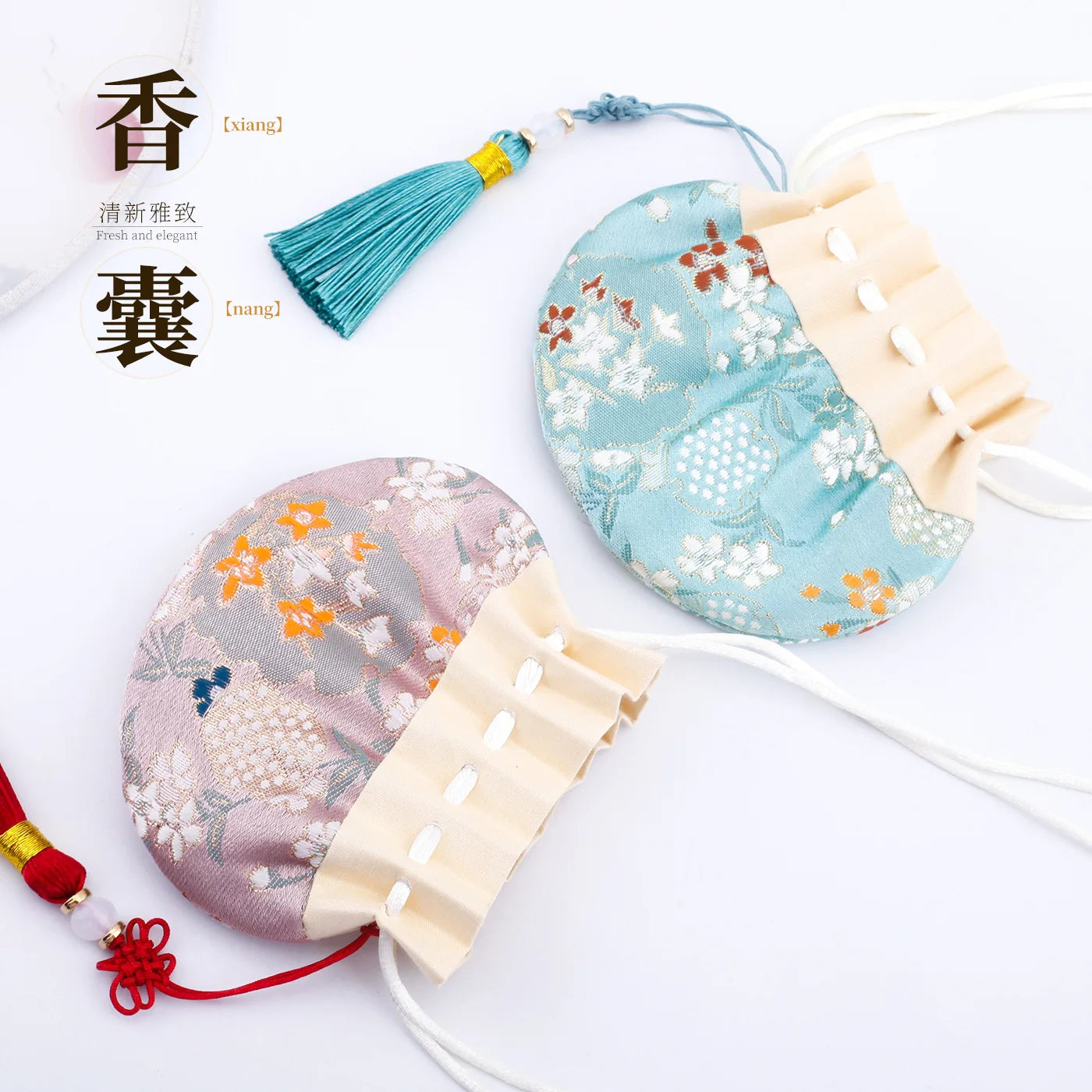 Dragon Boat Festival Portable Ancient Style Car Pendant Dragon Boat Festival Fragrance Sachet Satin Empty Bag Traditional Style