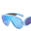 2023 New Fashion One-Piece Y2K Ins Punk Sunglasses for Women Blue/Grey Oversized Shades for Outdoor Sports & Cycling