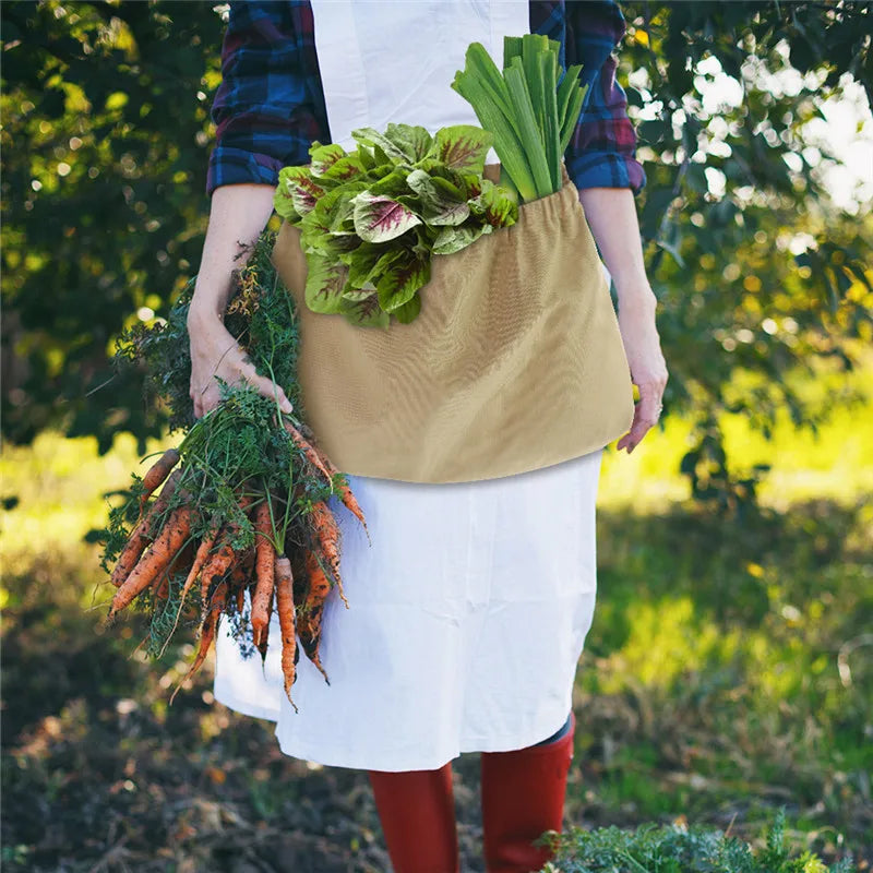 Cotton Canvas Fruit Picking Harvest Gathering Bag Foraging Cotton Waist Apron