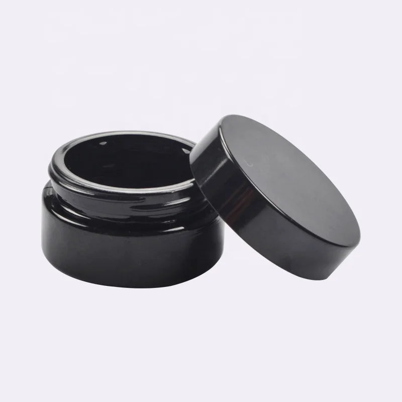 Ultraviolet protection Violet Glass Jar 50g Black Glass Jar Empty Cosmetic Container 50 ml Wide Mouth Glass Jars