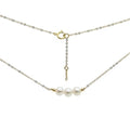 14K Gold Filled Classic Smile Balance Beam Freshwater Pearl Necklace Choker for Party Gift Simple Natural Jewelry for Women