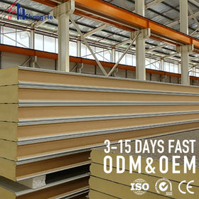 SH Korea Board Fireproof Insulated Exterior Wall PU Sandwich Panels for Hotel Cold Room Sound-Absorbing Eco-Friendly Roof 200mm