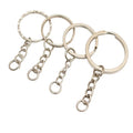 AA00046 25mm Keychain with Chain Flat Split Keyring 4 Link Chain with Jump Ring Keychain Holders DIY Accessories