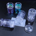 Transparent Adjustable Pattern Size Silicone Fingertip Printing French Nail Seal Rotatable Nail Stamper Clear/Gold/Metal