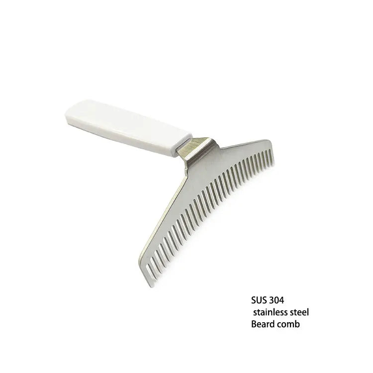 Factory  Wholesale 2022 Hot Selling Fashion  Anti-static Plastic Handle Steel Comb Folding Beard Comb Mini Wire Hair Comb