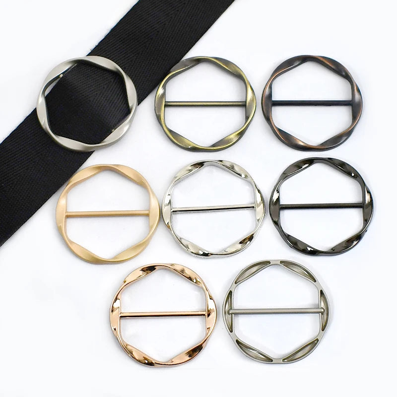 Deepeel BK026 35mm Handbag Accessories Round Clothing Belt Buckles Tri-glide Buckle