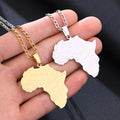 Stainless Steel 18K Real Gold Plated Africa Country City Map Pendant Necklaces Silver Gold Chain Necklace