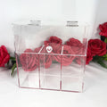 Acrylic Clear Makeup Brush Organizer with 3 Compartment Large Cosmetic Brush Storage Box Case for Vanity Bathroom Bedroom
