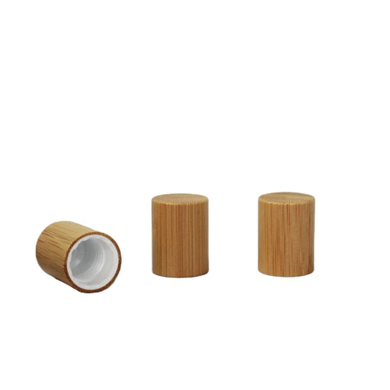 16mm Natural Bamboo Lid Wooden Screw Cap for Cosmetic Packaging Roll on Bottles Bamboo Cap MegaBDM