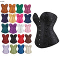 Black Bustier Corset Women Sexy Gothic Lace up Boned Overbust Waist Trainer