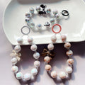 Fashion Cute Colorful Acrylic Bow Wristband Keychain Bracelet Chain Cell Personality Phone Bow Beaded Chain Strap