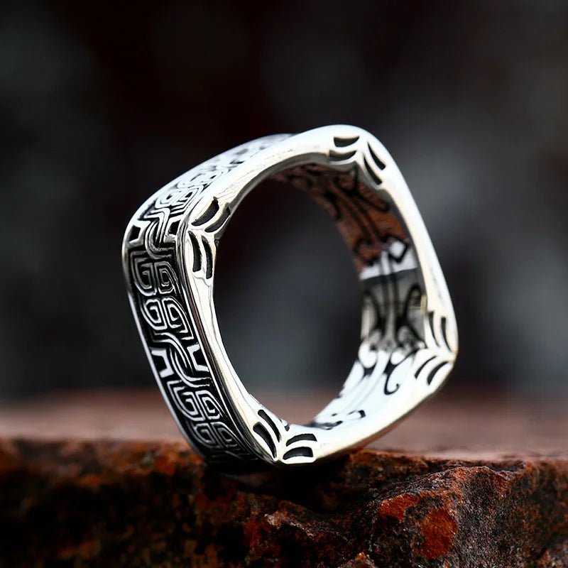 SS8-1020R New Arrival Stainless Steel Special Design Square Shape Ring for Men Fashion Punk Hip Hop Jewelry Wholesale Gift