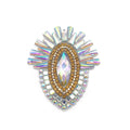 Hot Sale Iridescent Resin Applique Iron on Design Applique Gel Back Gemstone Applique Patch for Carnival Costume
