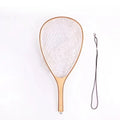 2023 Popular New Wooden Handle Hand Net Rubber Net Fishing Landing Nets